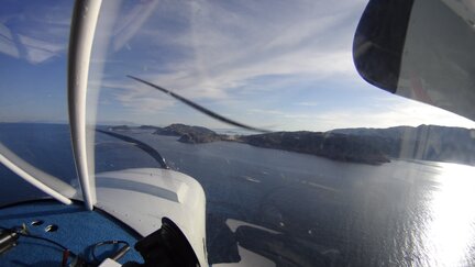 Προσέγγιση στο αεροδρόμιο της Σκιάθου